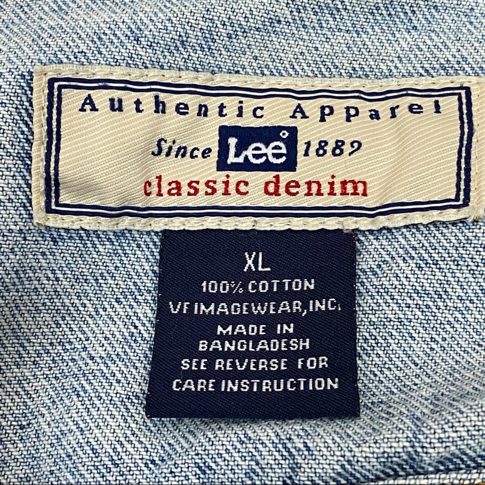 Lee Jean Jacket Vintage Authentic Apparel XL Mens BLESSING OF THE BIKES XL - Picture 7 of 7